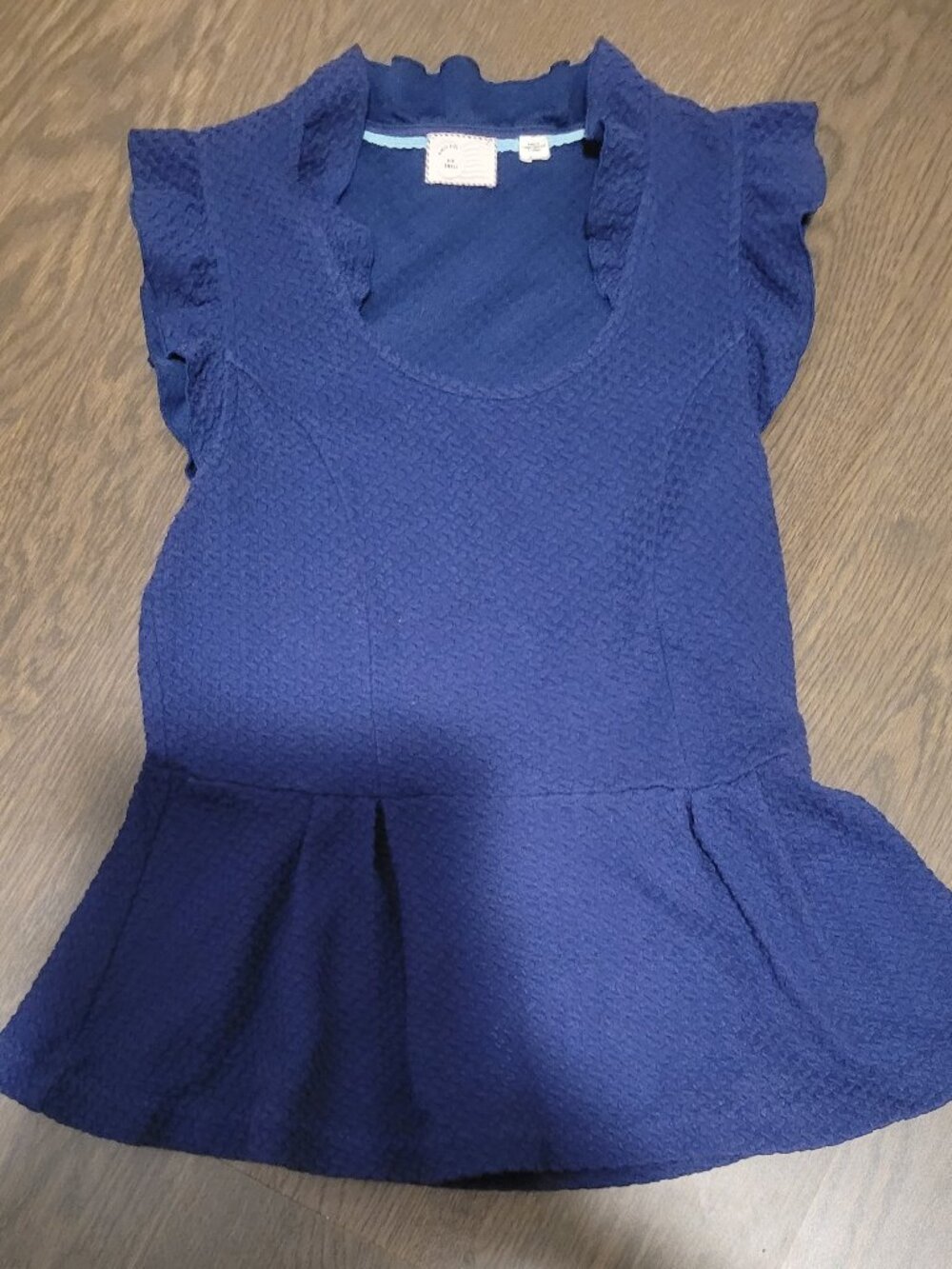 Anthropologie 9-H15 STC Ruffle Sleeve Textured Peplum Top